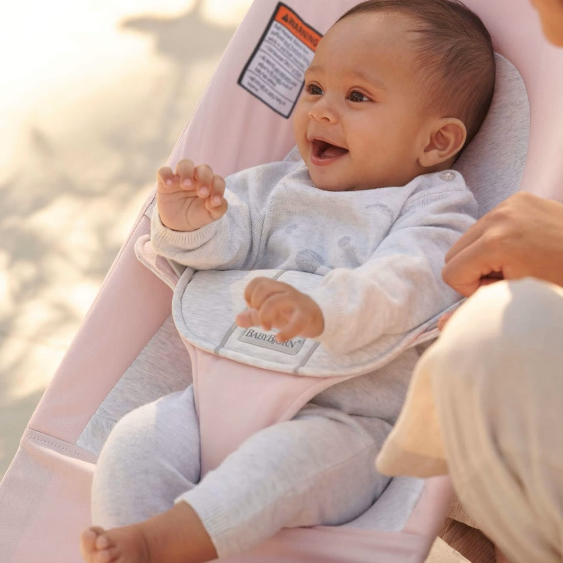 Bouncer Balance Soft, Woven/Jersey, Light pink/Grey