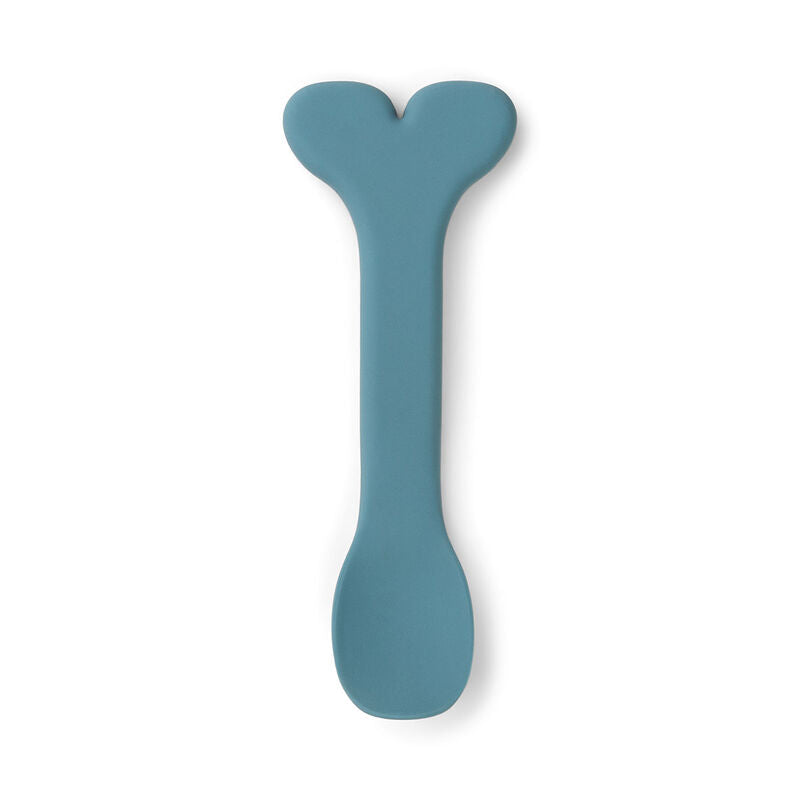 Silicone Stick&Stay Bowl & Baby Spoon Wally Blue