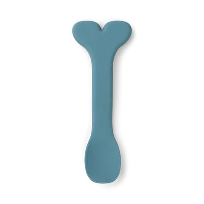 Silicone Stick&Stay Bowl & Baby Spoon Wally Blue
