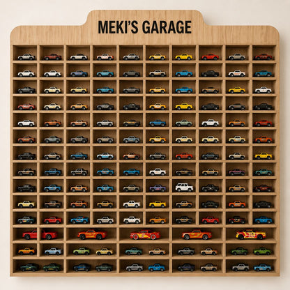 PRE ORDER Custom-Made Wooden Car Garage with Personalized Name  - Any RAL Color