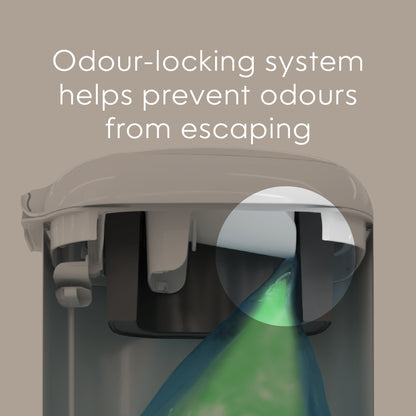 Diaper Genie Select Odor Lock Stainless Steel Pail White