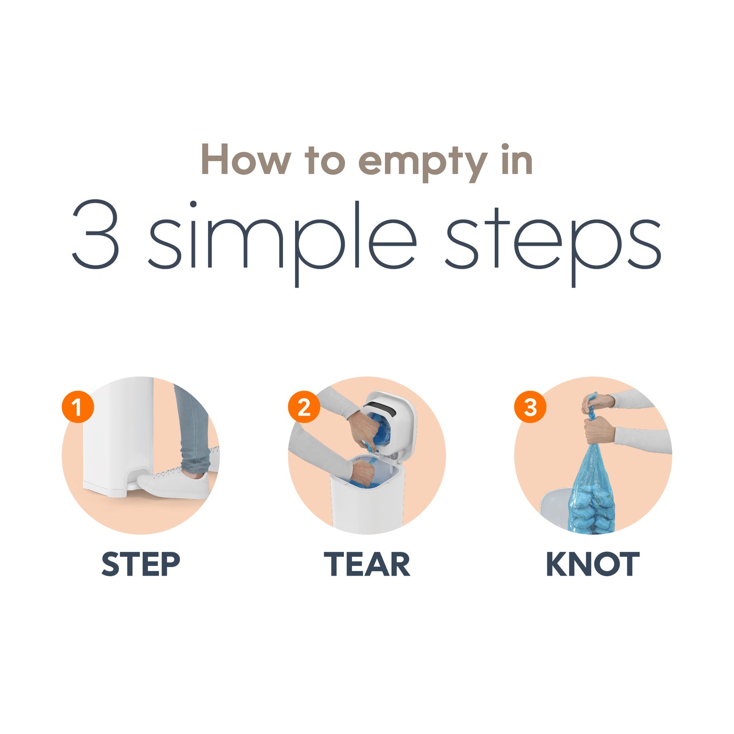 Diaper Genie Select Odor Lock Stainless Steel Pail White