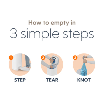 Diaper Genie Select Odor Lock Stainless Steel Pail White