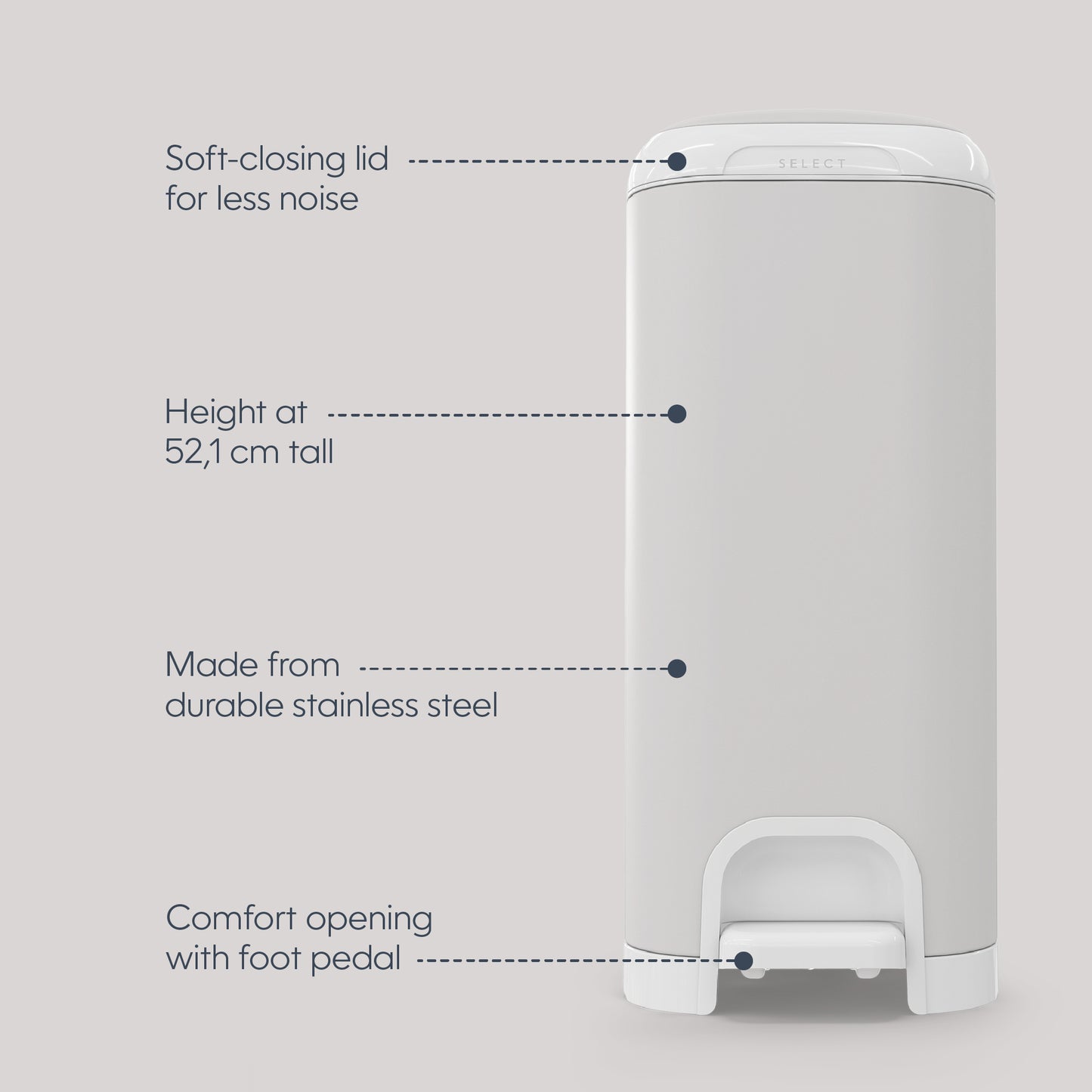 Diaper Genie Select Odor Lock Stainless Steel Pail Grey