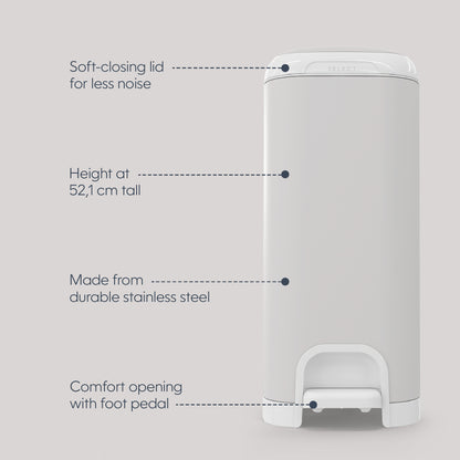 Diaper Genie Select Odor Lock Stainless Steel Pail Grey