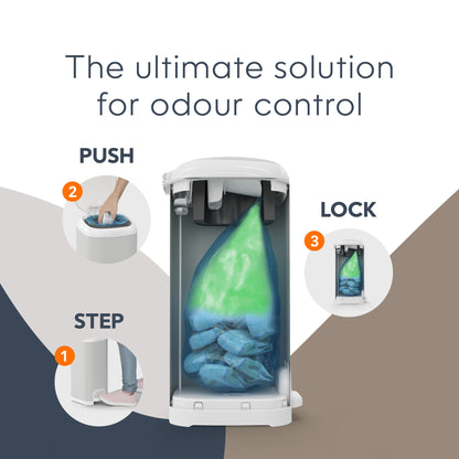 Diaper Genie Select Odor Lock Stainless Steel Pail Grey