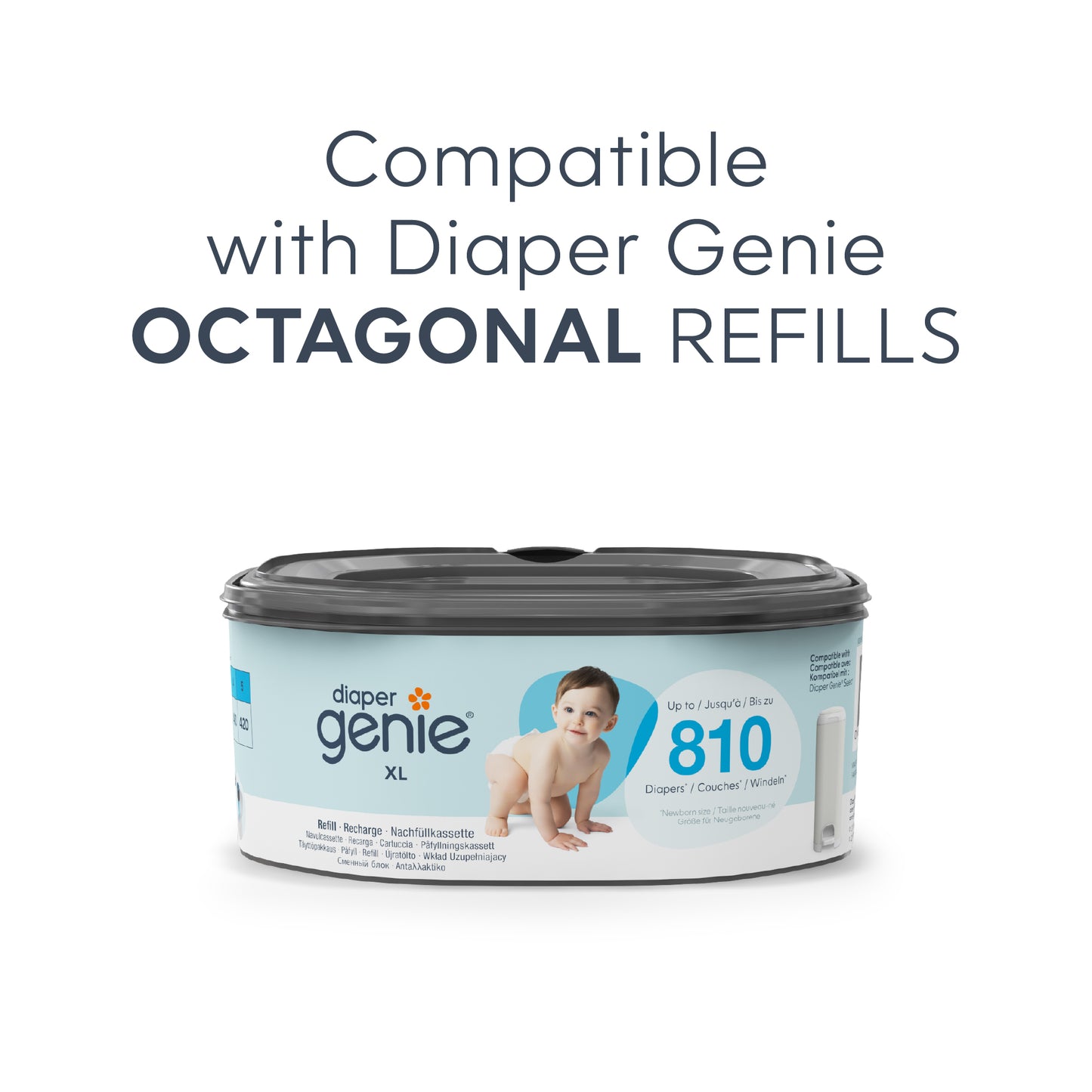 Diaper Genie Select Odor Lock Stainless Steel Pail Green