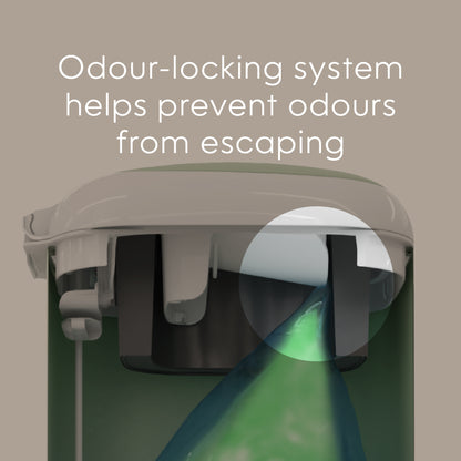 Diaper Genie Select Odor Lock Stainless Steel Pail Green