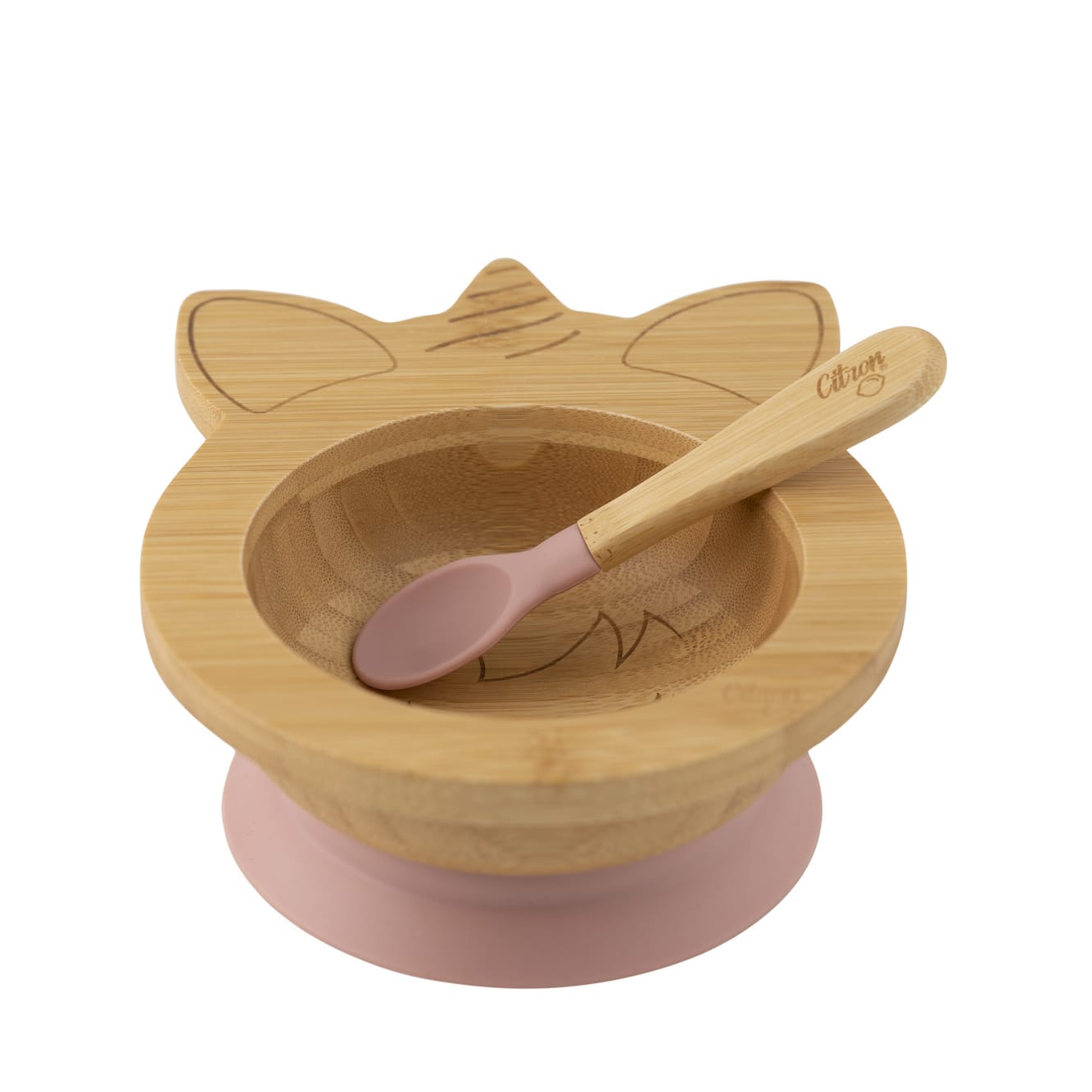 Organic Bamboo Bowl 250ml Suction + Spoon