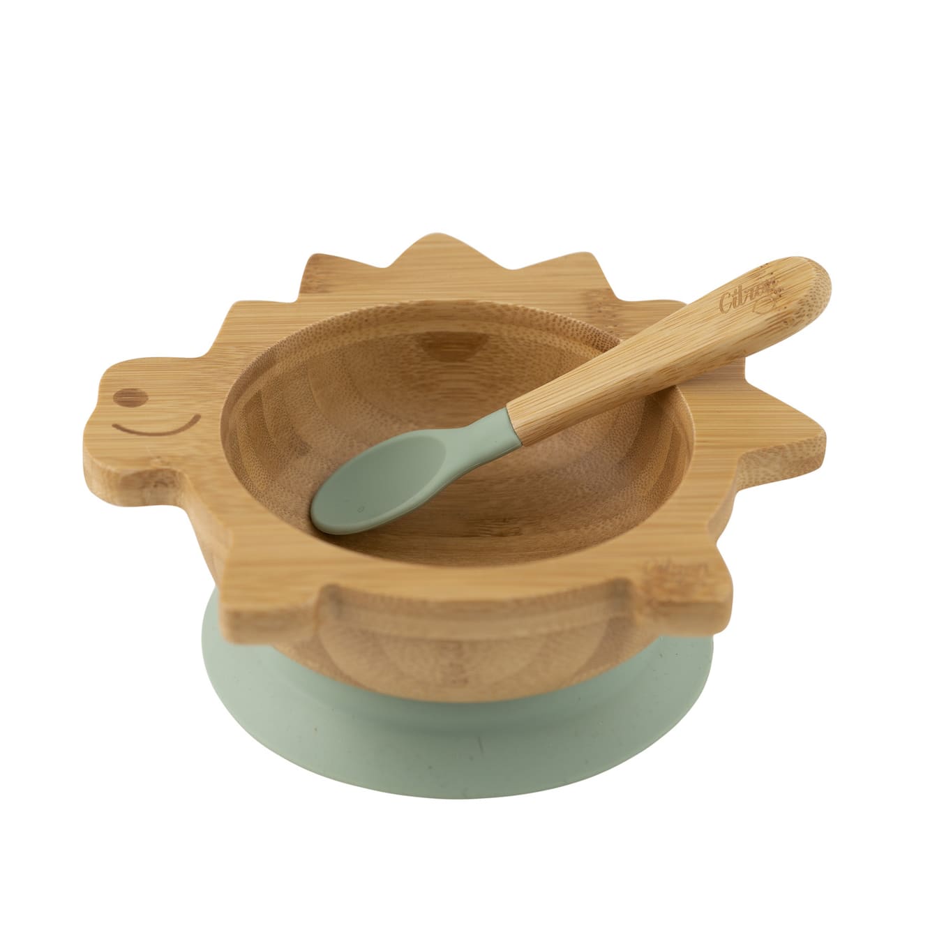 Organic Bamboo Bowl 250ml Suction + Spoon