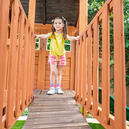Boulder Bluff 2-In-1 Wooden Swing Set