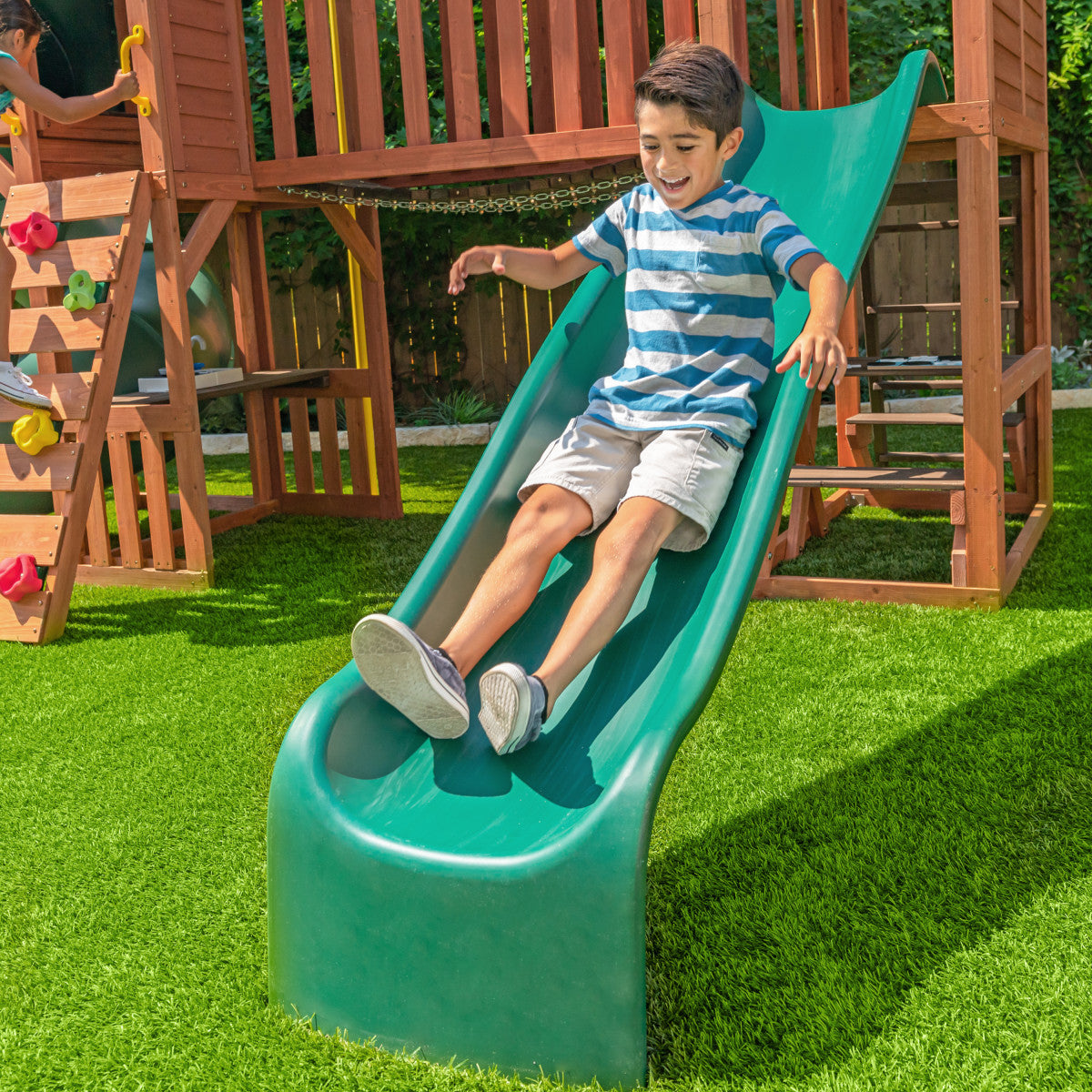 Boulder Bluff 2-In-1 Wooden Swing Set