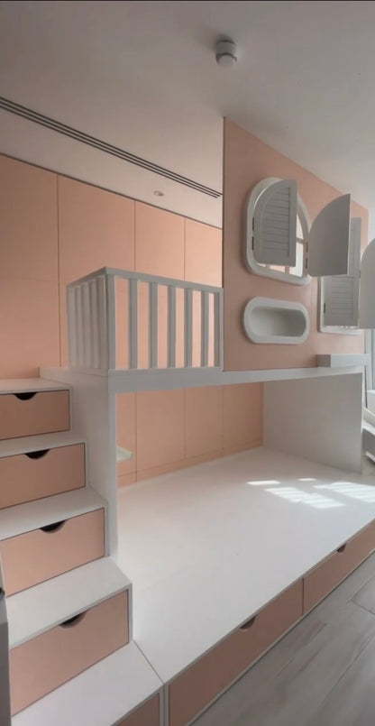 Bunk bed with playarea and slide can be 100% customised upon order
