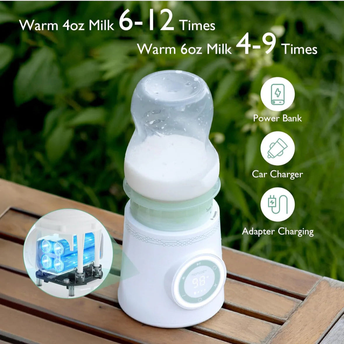Cordless Portable Baby Bottle Warmer for Travel