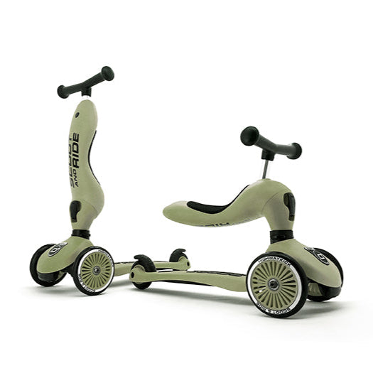 Scoot & Ride - 2-in-1 Scooter Highwaykick 1 Olive