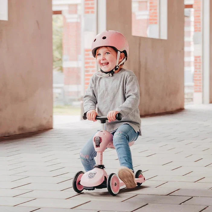 2-in-1 Scooter Highwaykick 1 Rose with Helmet
