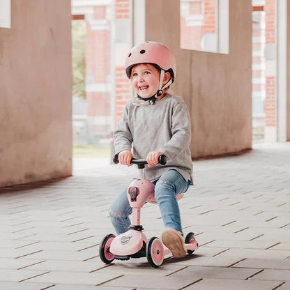 2-in-1 Scooter Highwaykick 1 Rose with Helmet