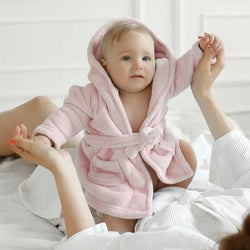 Organic Cotton Terry Towel Velour Bathrobe Pink Free Personalise
