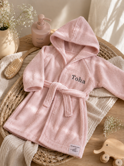 Organic Cotton Terry Towel Velour Bathrobe Pink