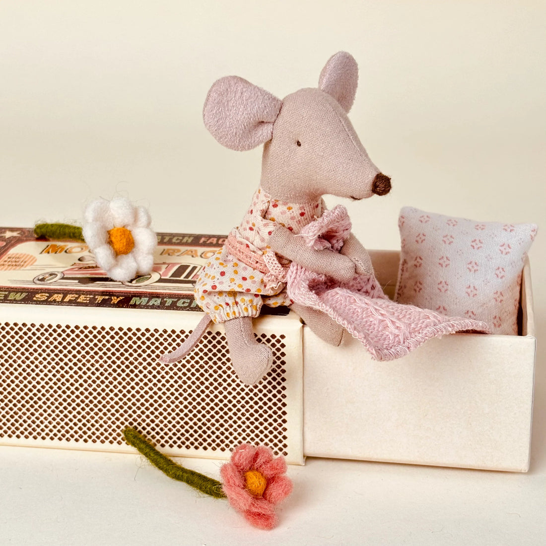 Little Sister Mouse In Matchbox
