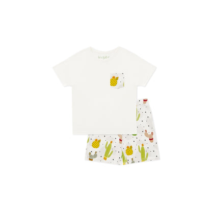 Cacti Shorts set OEKO TEX® Bamboo Yellow Green