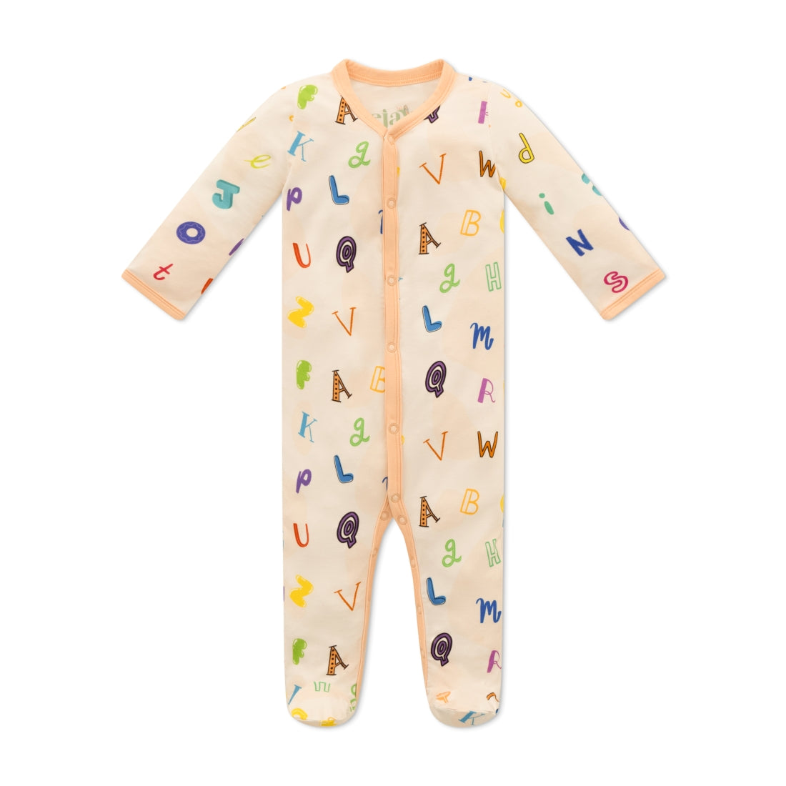 ABC Snaps Onesie OEKO TEX® Bamboo Light Salmon