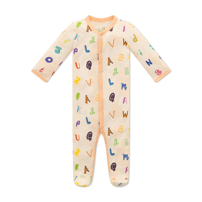 ABC Snaps Onesie OEKO TEX® Bamboo Light Salmon