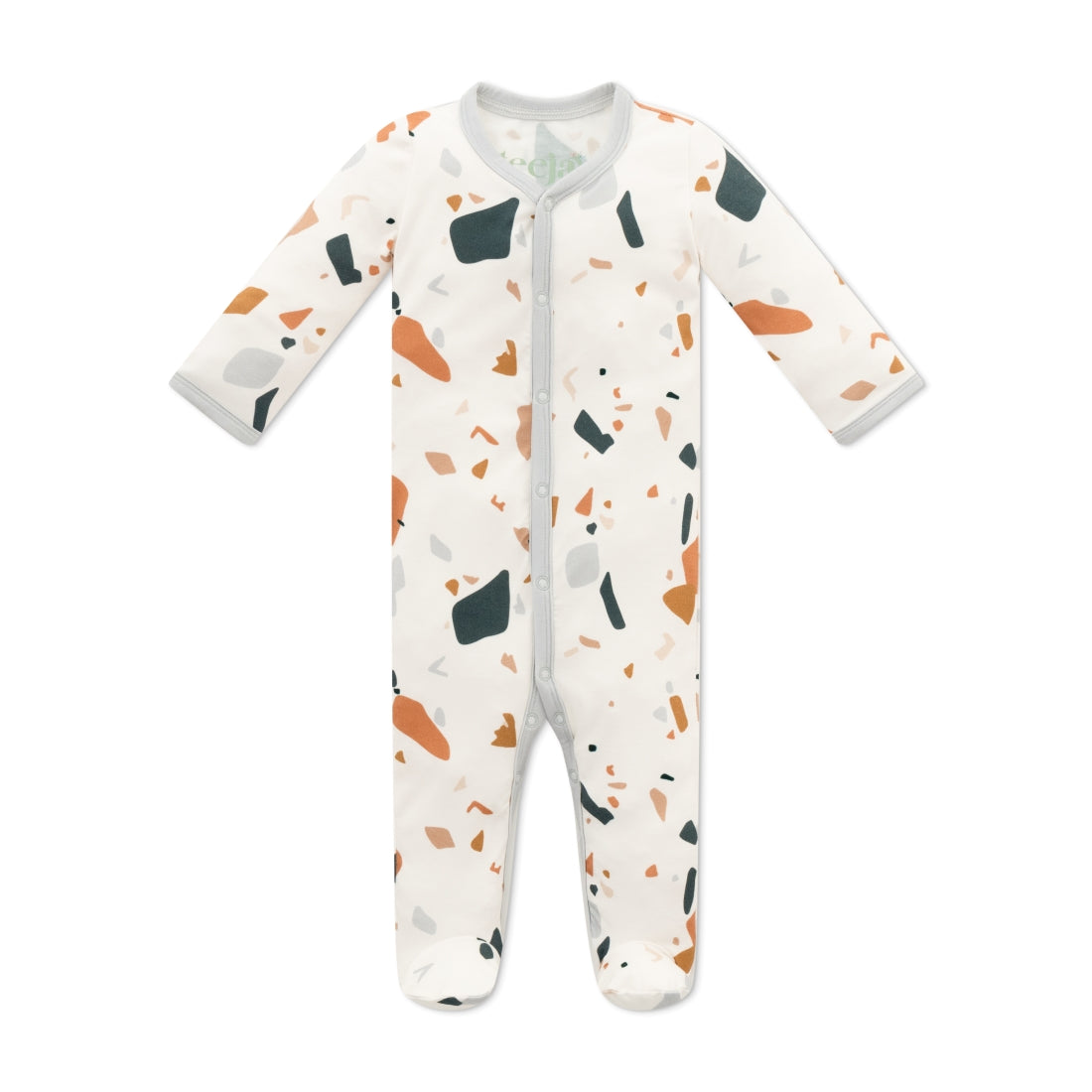 Terrazzo Snaps Onesie OEKO TEX® Bamboo Light Steel Blue