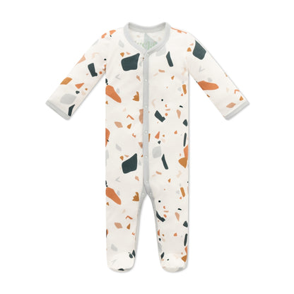 Terrazzo Snaps Onesie OEKO TEX® Bamboo Light Steel Blue