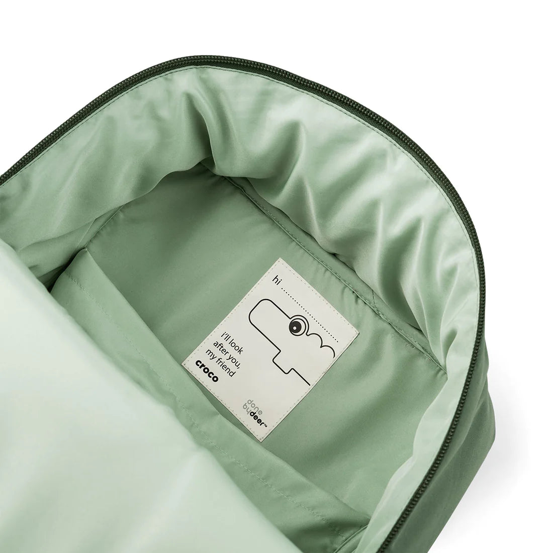 Quilted kids backpack Croco Green