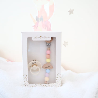Cloudy Dreams Pacifier Clip + Frigg Pacifier  Multi
