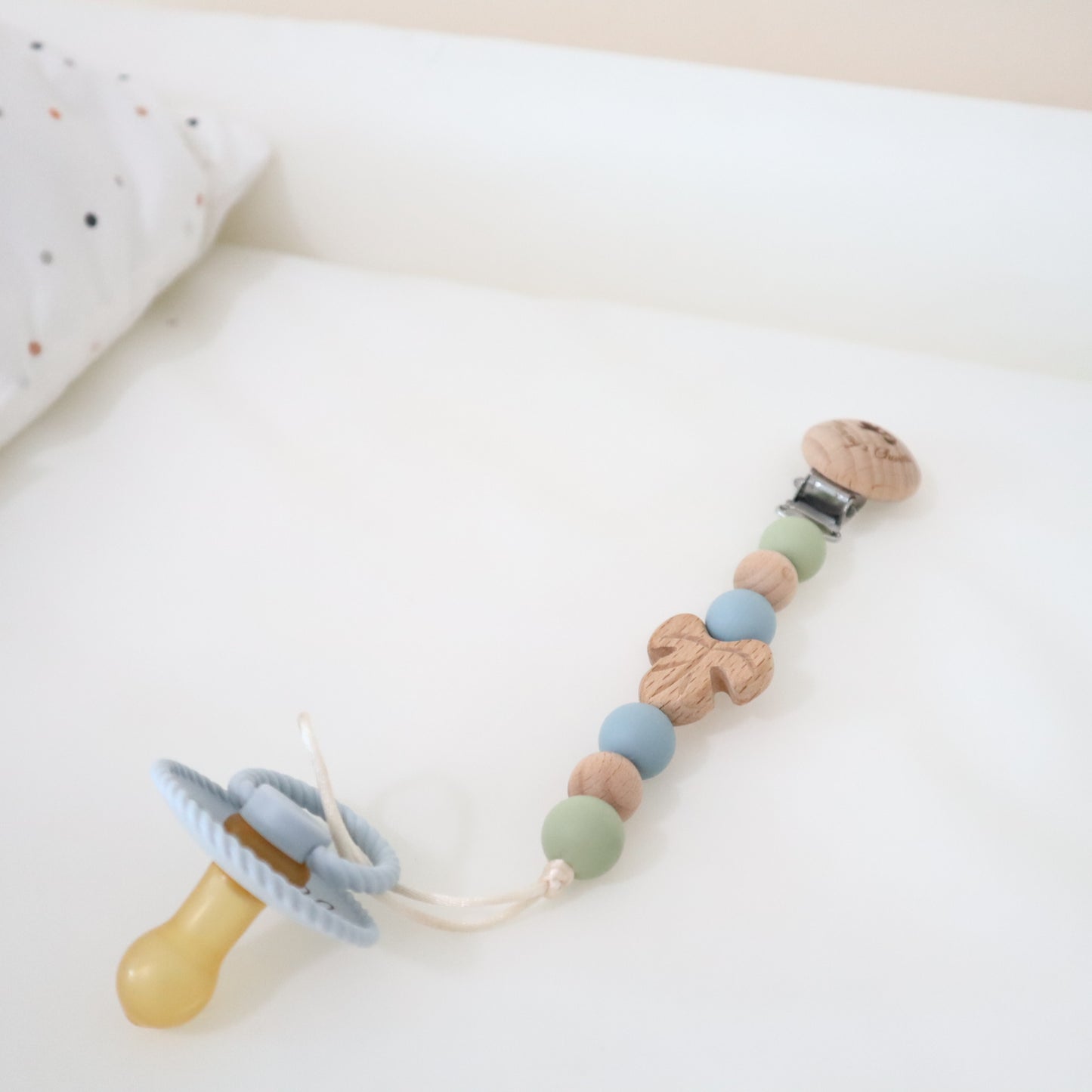 Autumn Pacifier Clip Blue