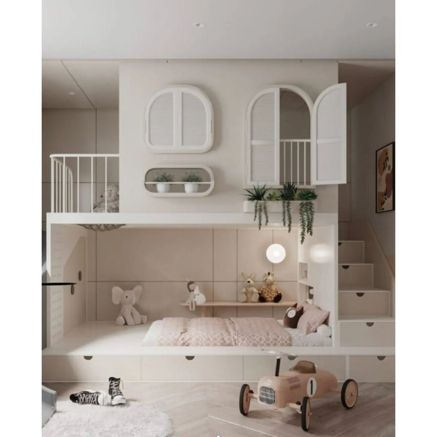 Bunk bed with playarea and slide can be 100% customised upon order