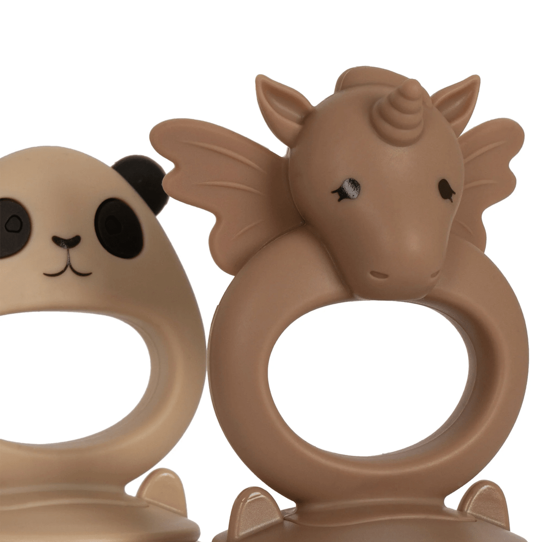 2 Pack Fruit Feeding Pacifier Unicorn And Panda - Shell/Blush