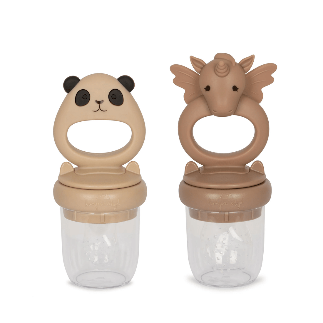 2 Pack Fruit Feeding Pacifier Unicorn And Panda - Shell/Blush