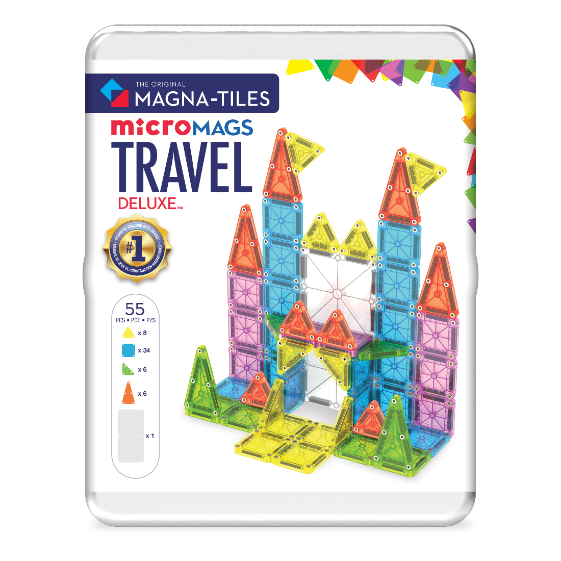 microMAGS Travel Set Deluxe 55-Piece Magnetic Construction Set