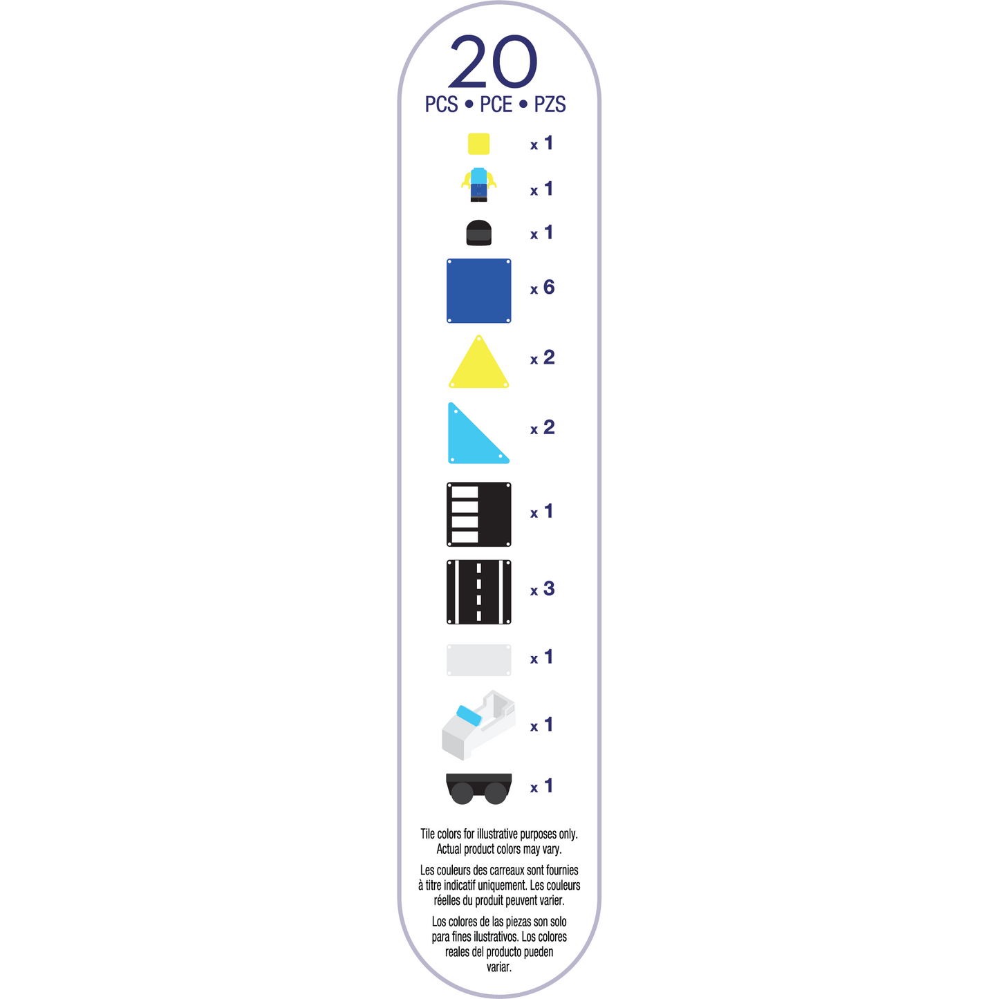 Police Patrol 20-Piece Magnetic Construction Set