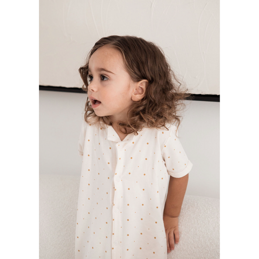 Bamboo Shirt Suit Golden Dots