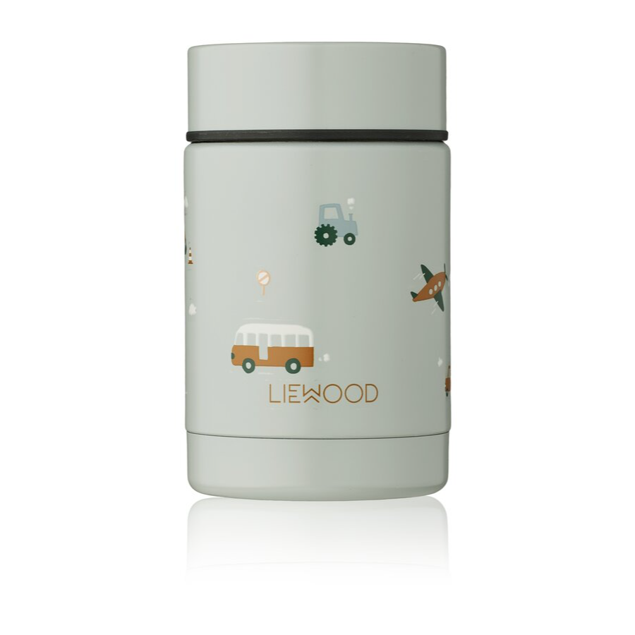 Nadja food jar - Vehicles/dove blue mix