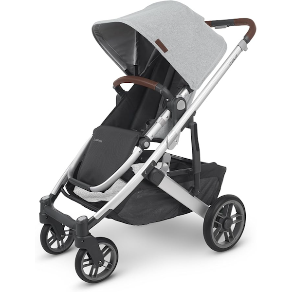 Cruz V2 Stroller - Stella Light Grey | Silver Frame | Chestnut Leather