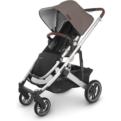 Cruz V2 Stroller - Theo - Dark Taupe | Silver Frame | Chestnut Leather