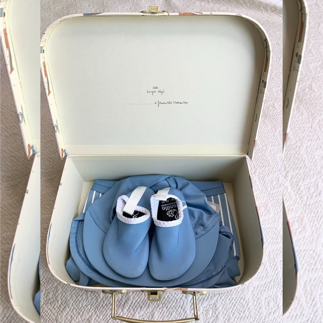 Boy swim set of: swim pants/hat/sandals with Gift Box