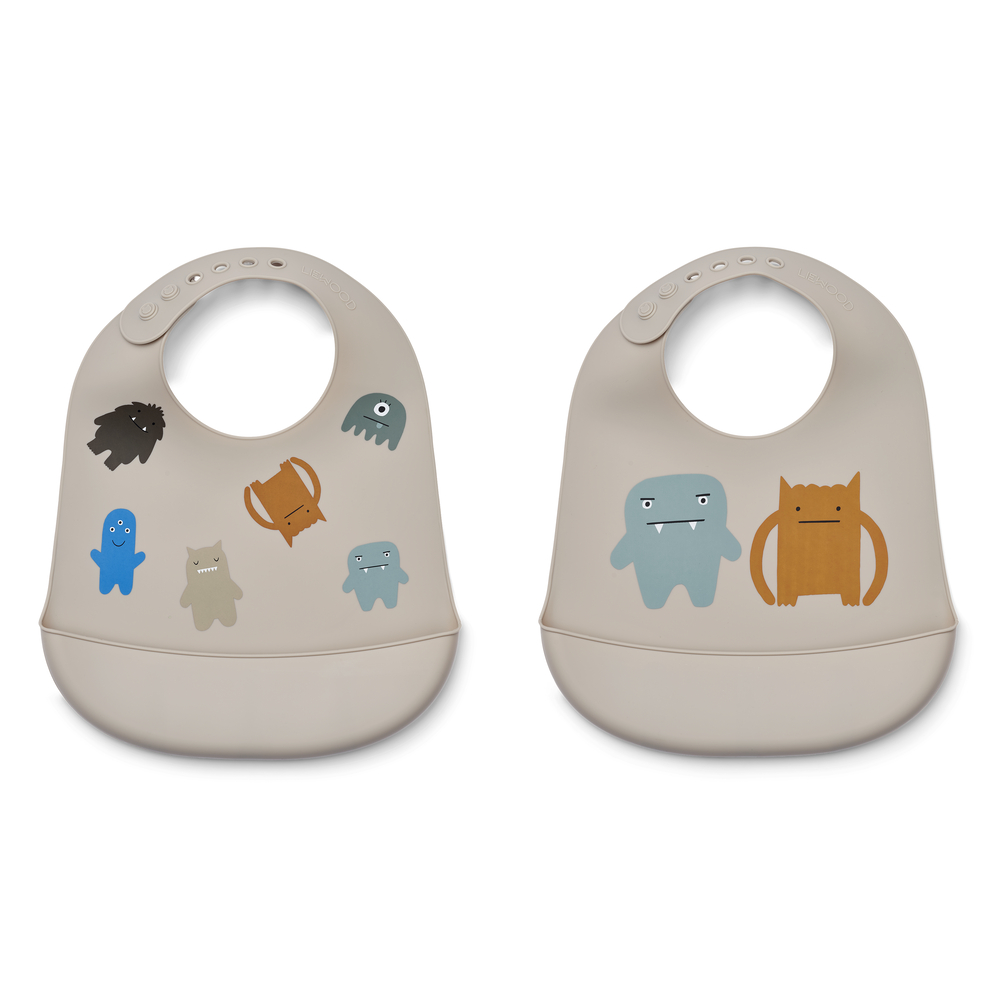 Tilda Bib 2-Pack - Monster / Mist