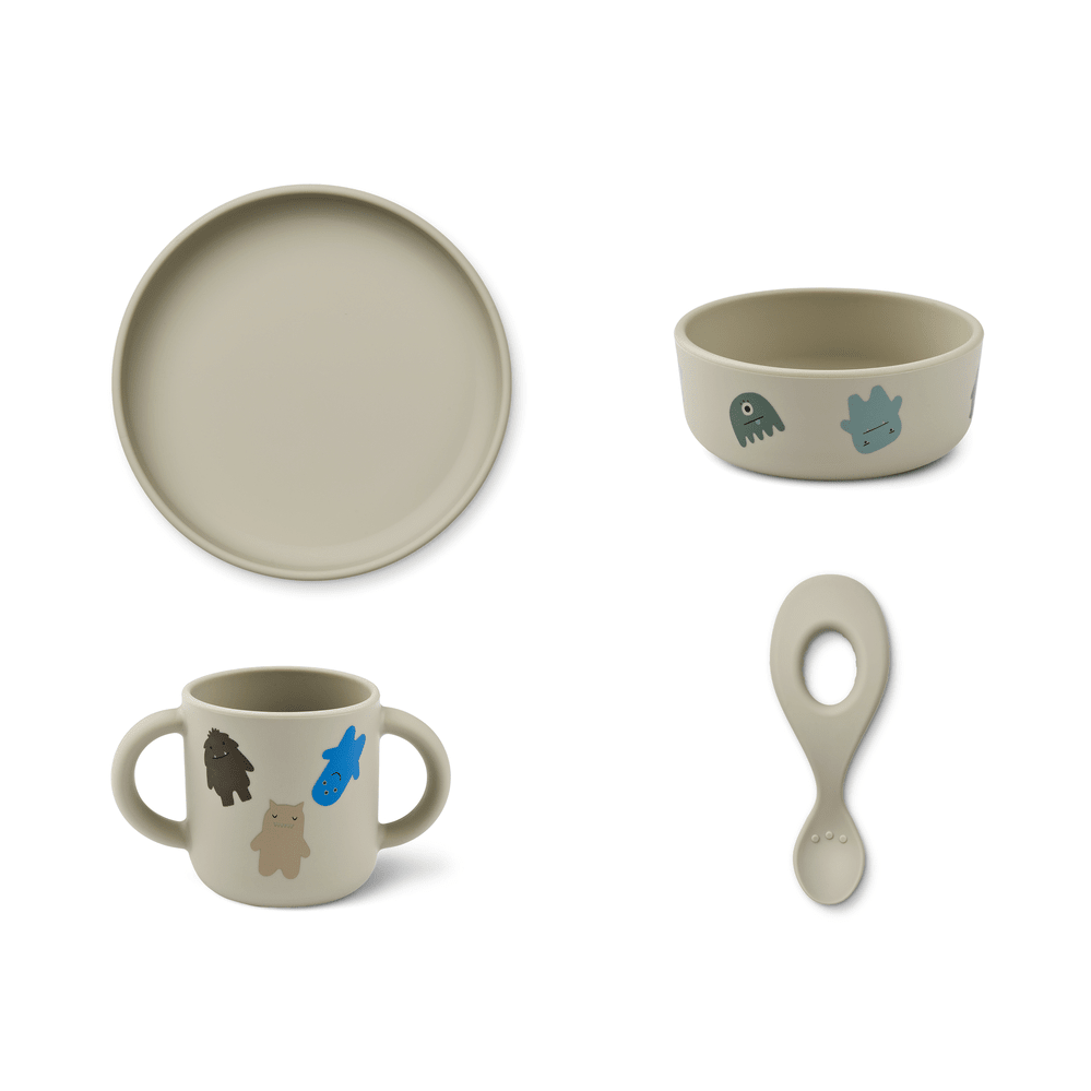 Vivi Printed Tableware Set Monster- Mist