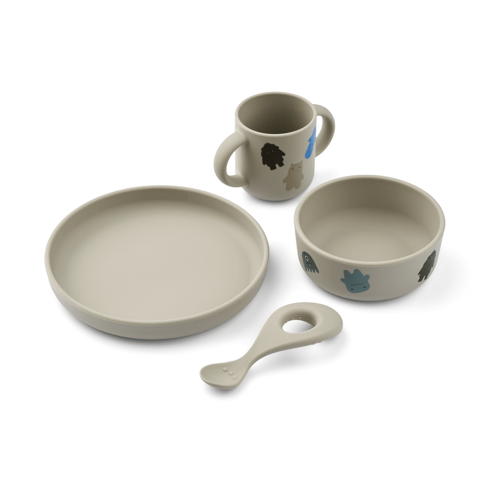 Vivi Printed Tableware Set Monster- Mist