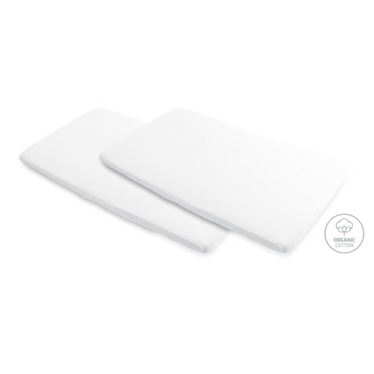 Iris Travel Cot Bed Sheet 2Pcs/Pack White