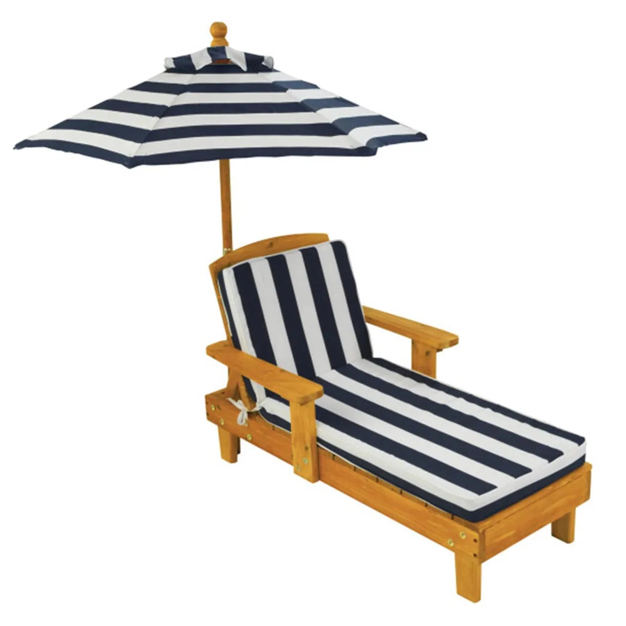 Outdoor Chaise With Umbrella - Navy