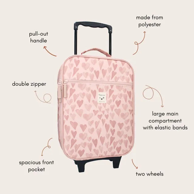 Trolley suitcase Kidzroom Pink Hearts