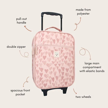 Trolley suitcase Kidzroom Pink Hearts