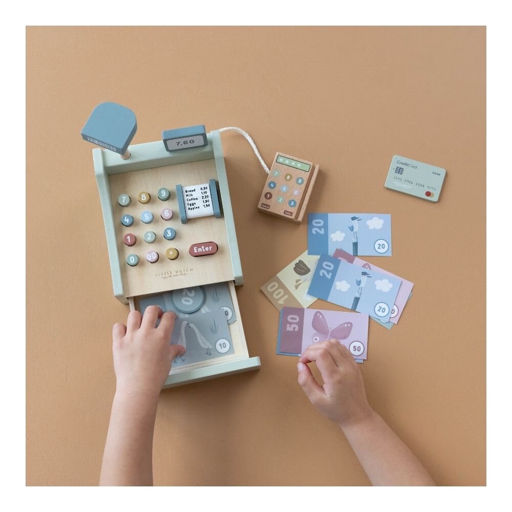 Wooden Toy Cash Register with Scanner